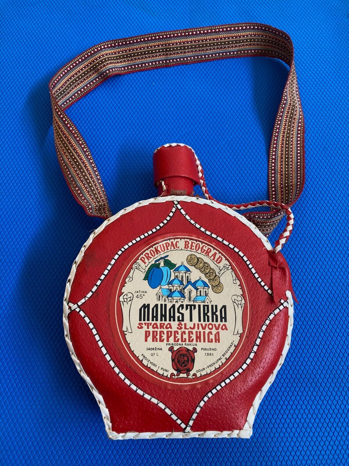Manastirka (Monastery) brand souvenir flask for Serbian plum brandy.  