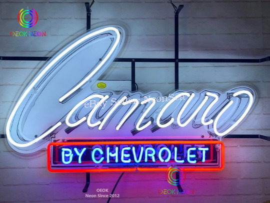 Rare Camaro By Chevrolet Car Service Garage Real Neon Sign Beer Bar Light Lamp