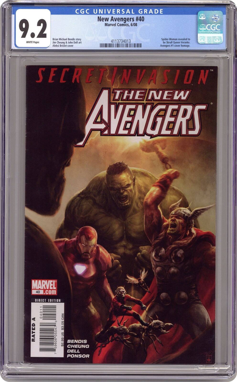 New Avengers #40A Briclot CGC 9.2 2008 4113734013