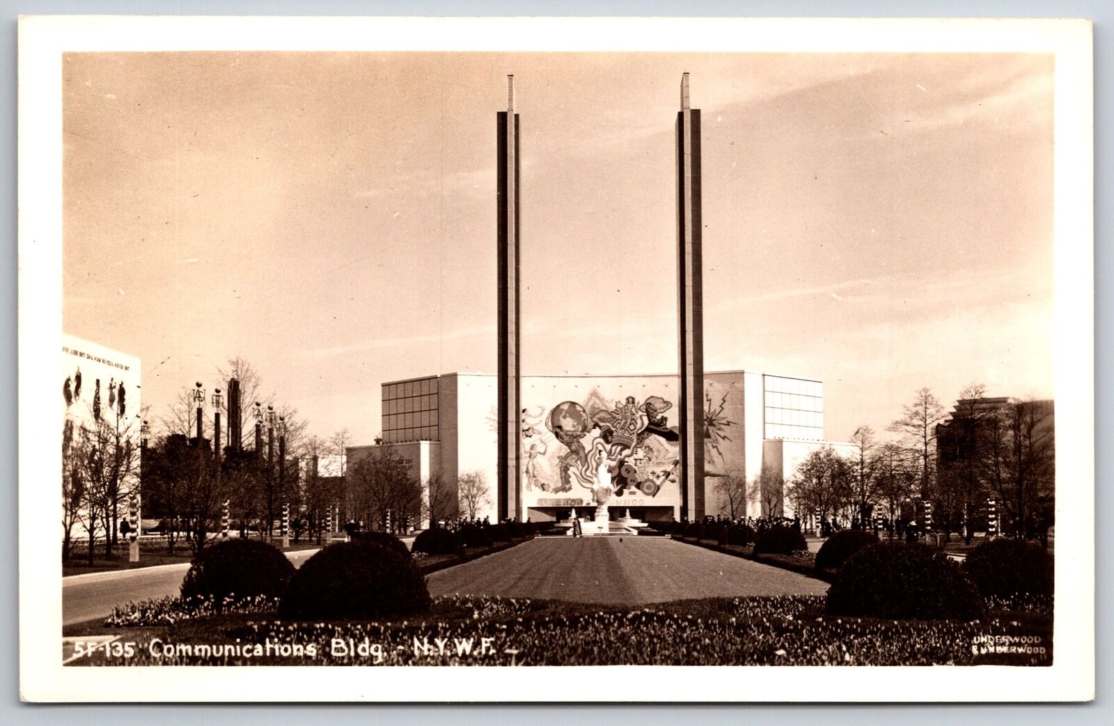 RPPC~New York Worlds Fair~Communications Bldg Exterior View~Real Photo Postcard