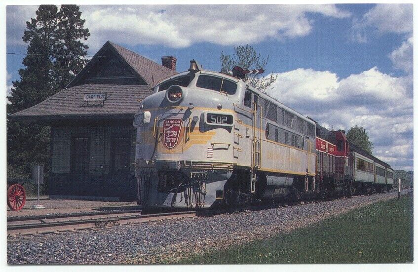 Bangor & Aroostook Railroad Train Engine F3 Locomotive 502 Postcard Oakfield ME