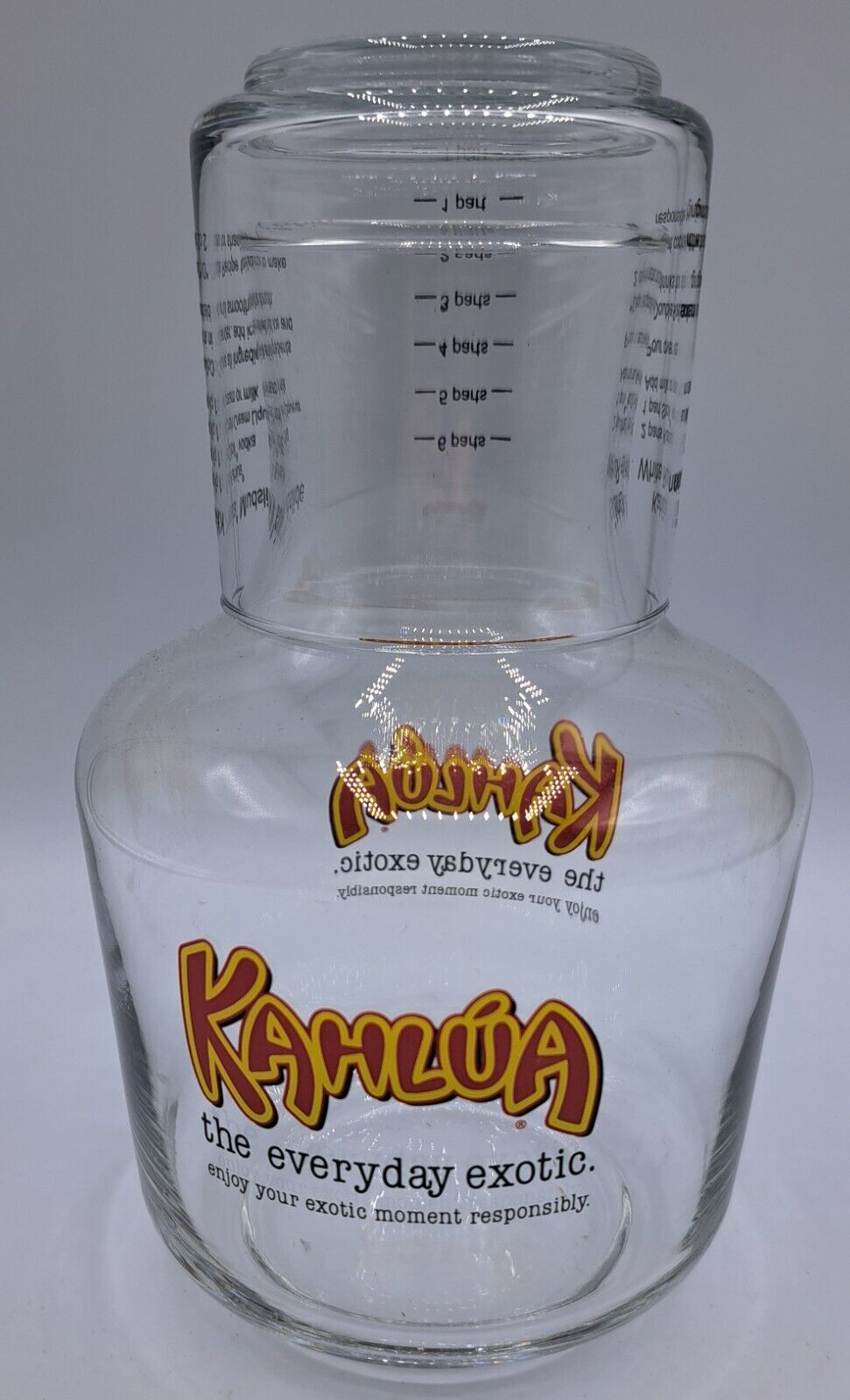 Kahlua The Everyday Exotic Glass Carafe Decanter Recipe Glass
