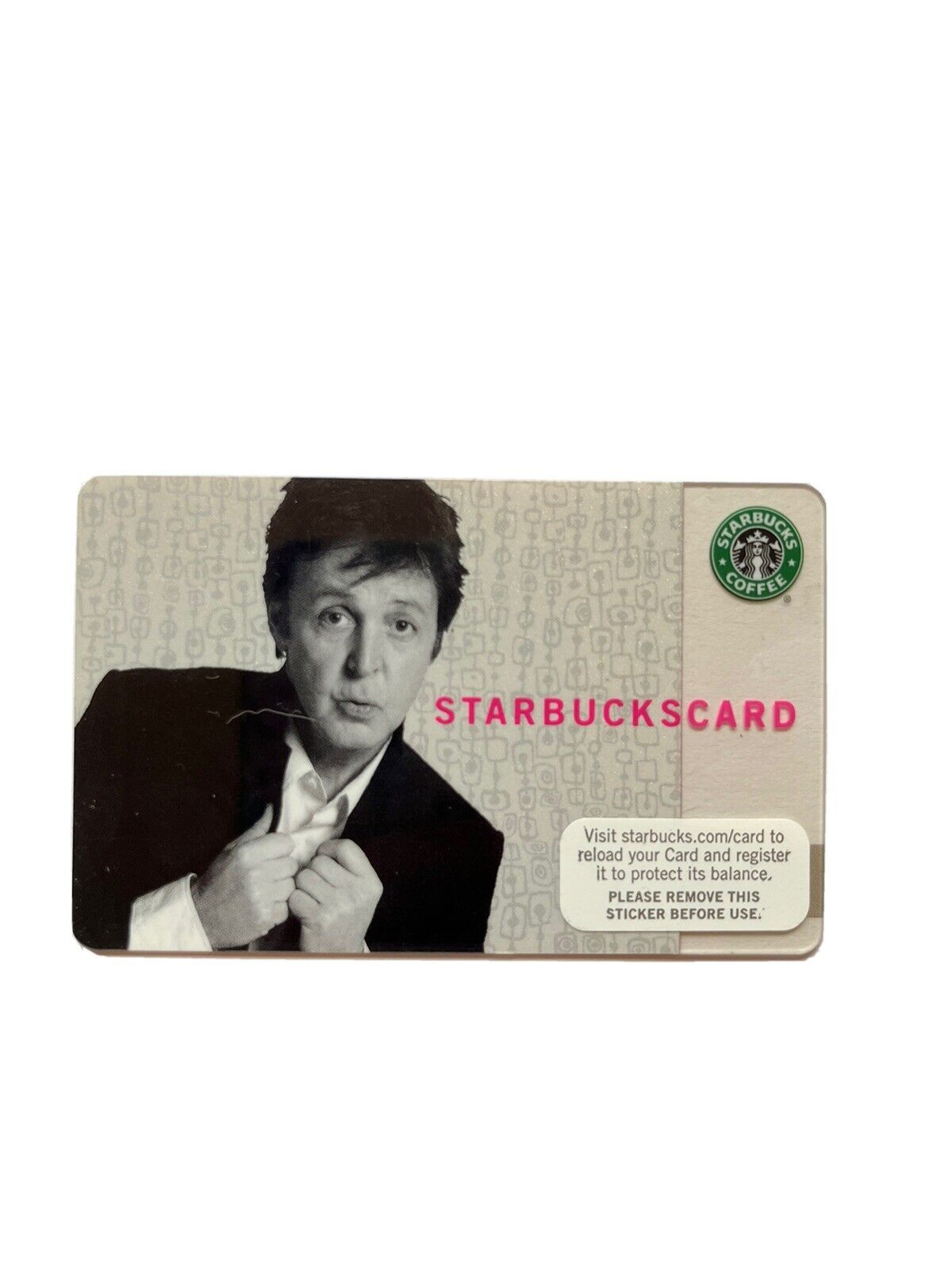 2007 Paul McCartney - Starbucks Card - Good Condition
