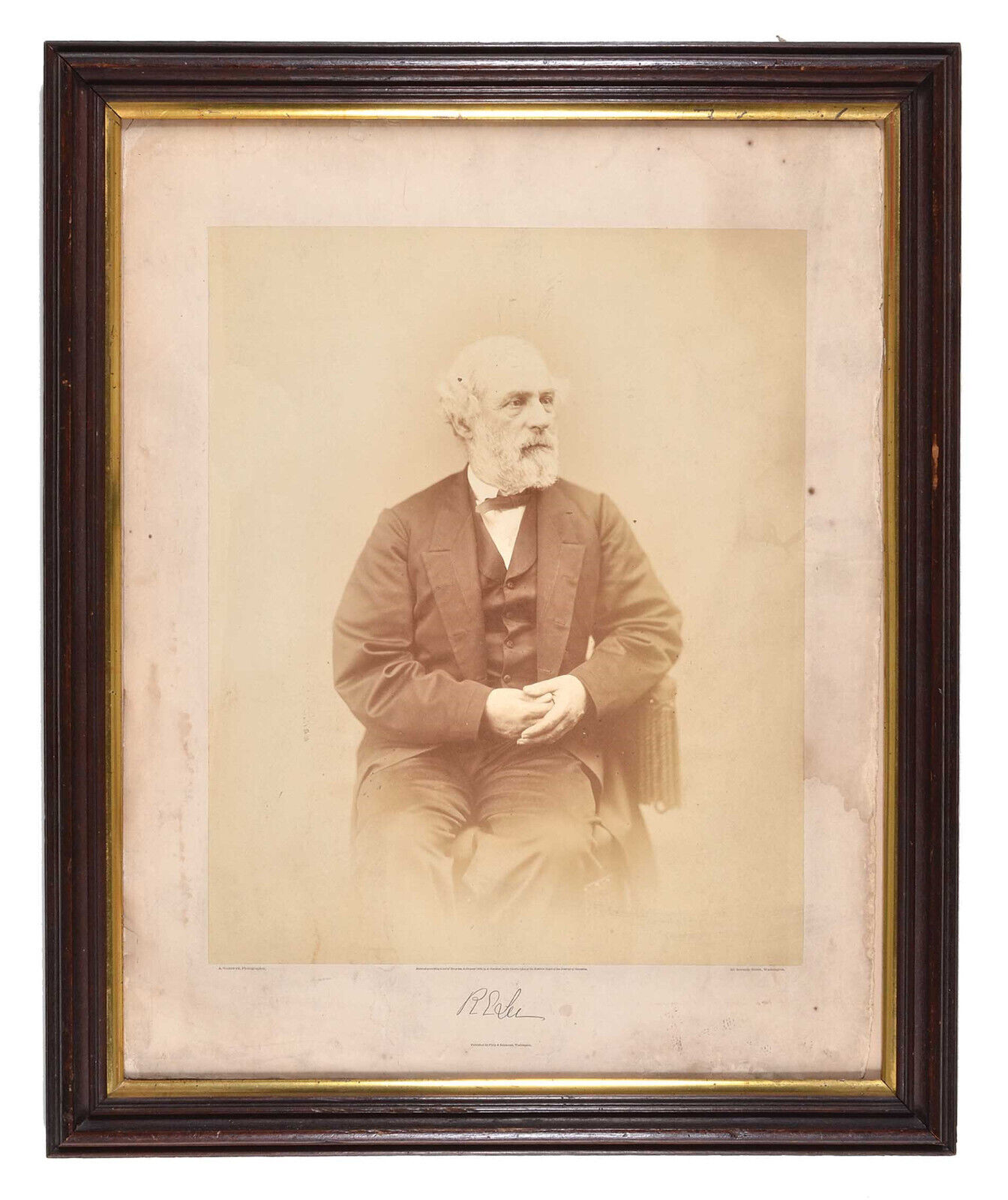 1865 Robert E Lee Large Format Albumen Photo by Alexander Gardner Rare