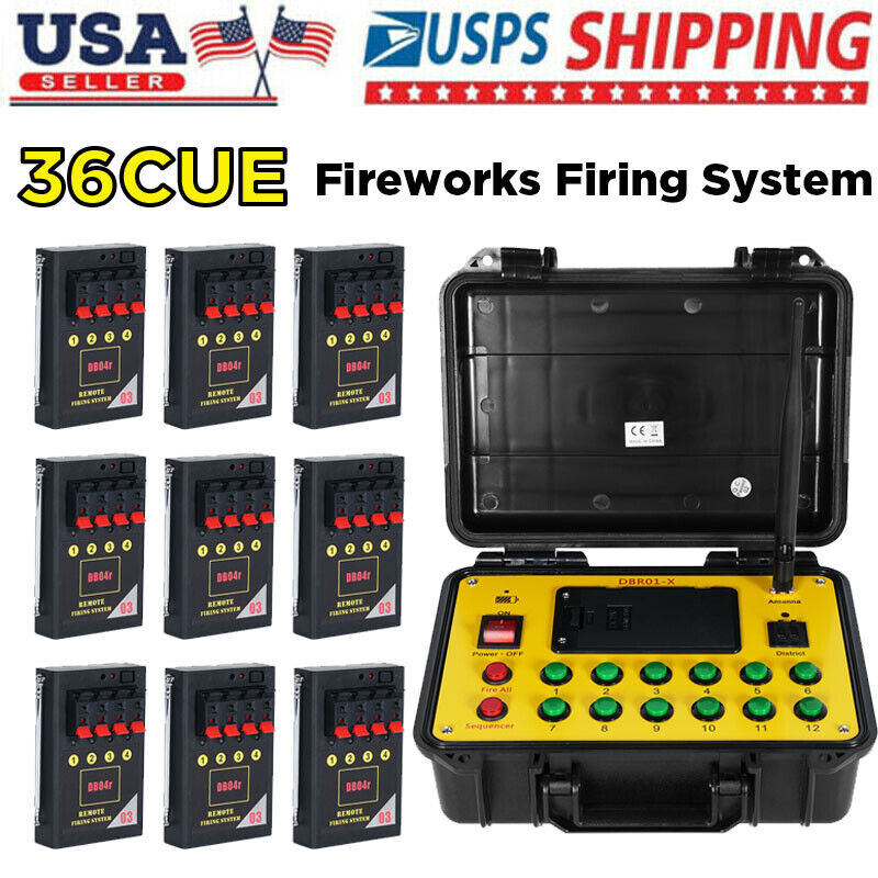 36 Cues Wireless Fireworks Firing System Remote Control Fire Control Equipment