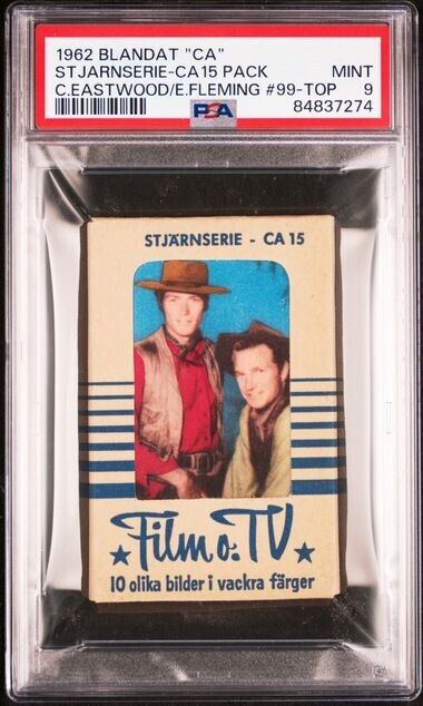 CA 15 CLINT EASTWOOD Unopened Pack of Dutch Gum Style cards  PSA 9  POP 2