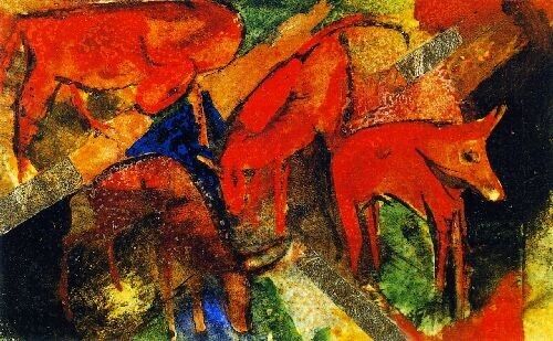 Oil painting Red-Cattle-Franz-Marc-oil-painting Red-Cattle-Franz-Marc-oil-painti
