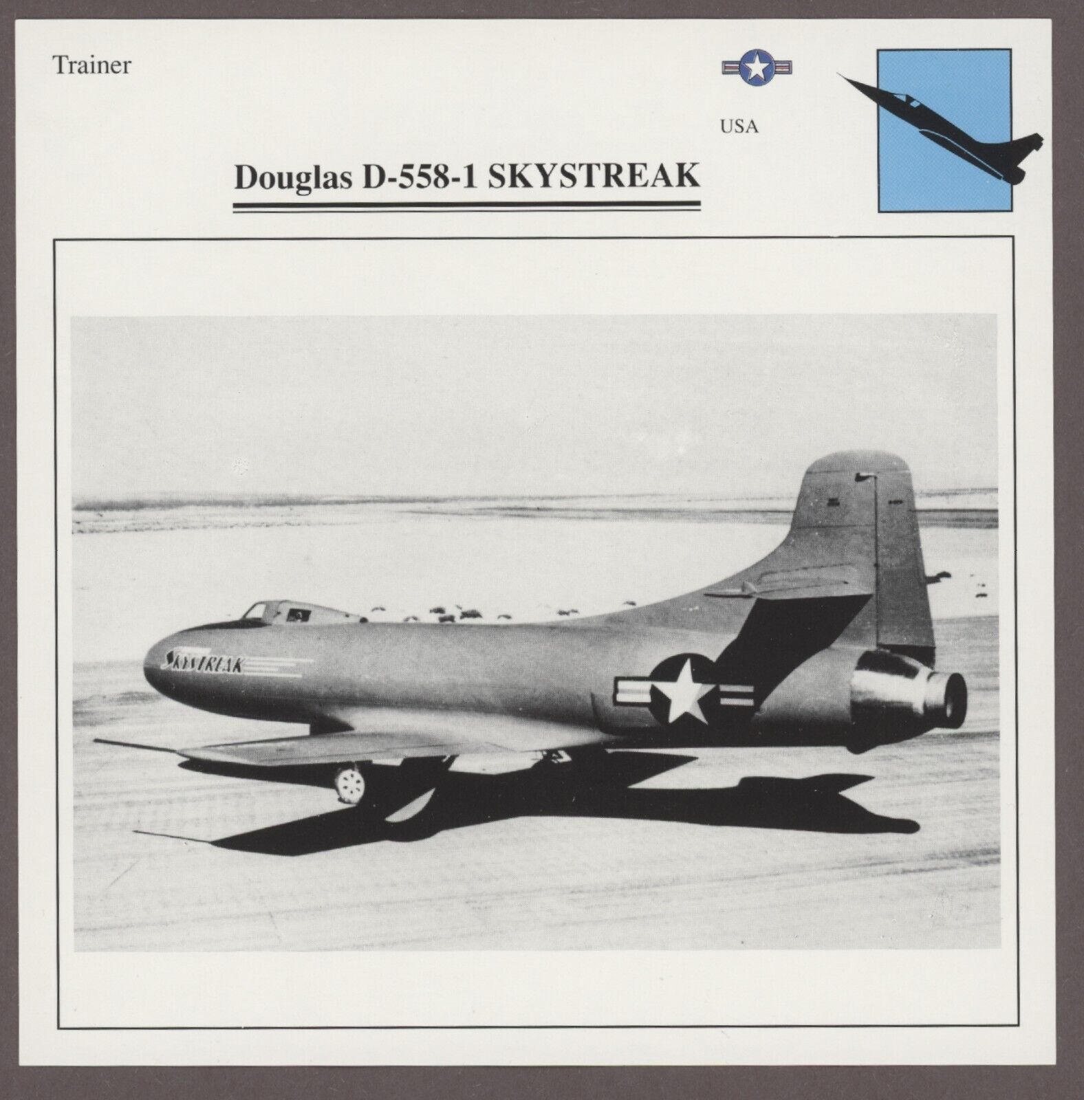 Douglas D-558-1 Skystreak Warplanes Military Aircraft Edito Service Card USA