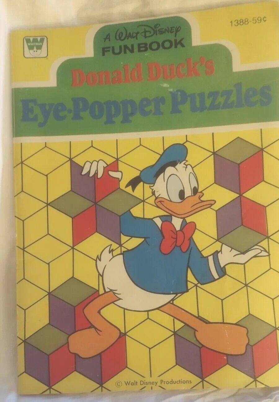 VTG Walt Disney Donald Duck’s Eye Popper Puzzles & Coloring Book 1978 Unused 