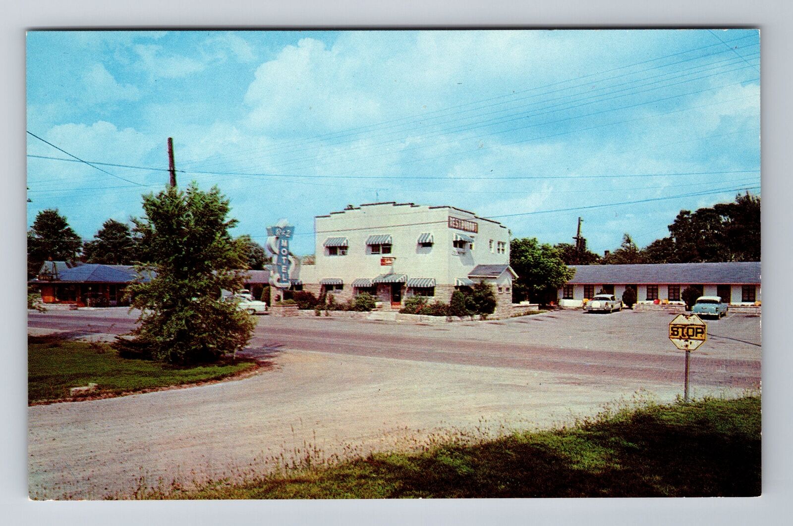 Oneida TN-Tennessee, B & Z Motel & Restaurant, Advertising, Vintage Postcard