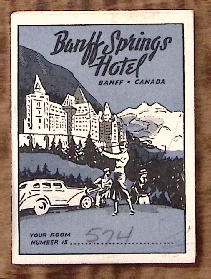 1930s BANFF SPRINGS HOTEL BANFF CANADA FOLD OUT MAP FOR GUESTS ROOM #574 Z2933