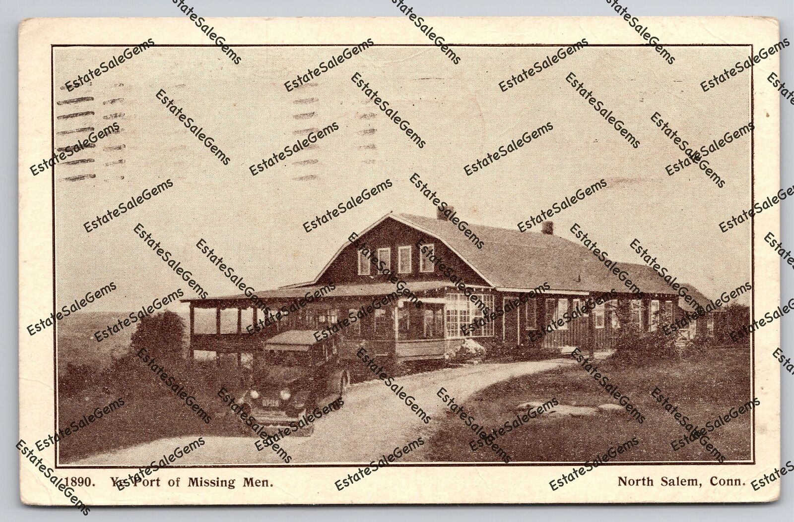 Vintage Postcard 1929 Ye Port Of Missing Men North Salem Connecticut