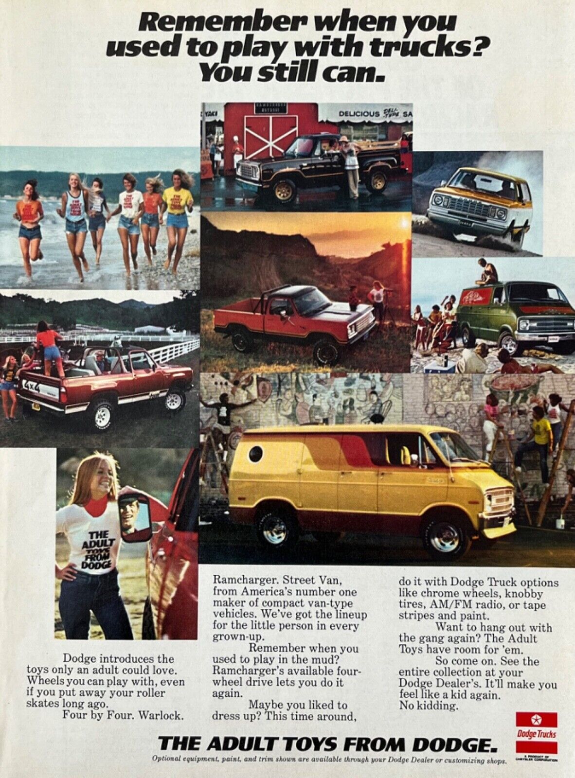 1977 The Adult Toys From Dodge Power Wagon, Warlock, Street Van, Ramcharger