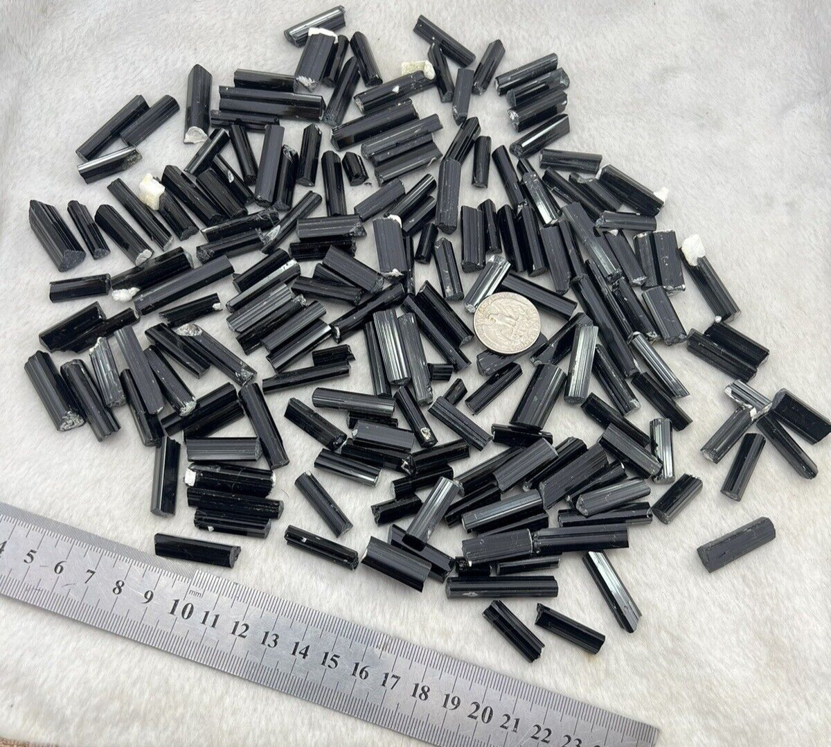 15-30mm top quality pendant grade 8-12mm diameter Black Tourmaline crystals 150P