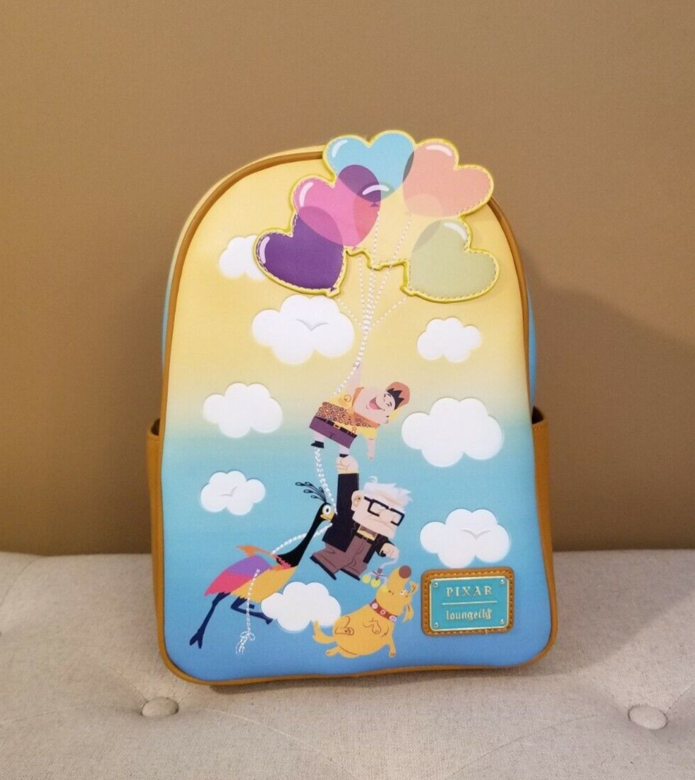Loungefly Disney Pixar Up Heart Balloons Carl Russel Dug Kevin Mini Backpack NEW