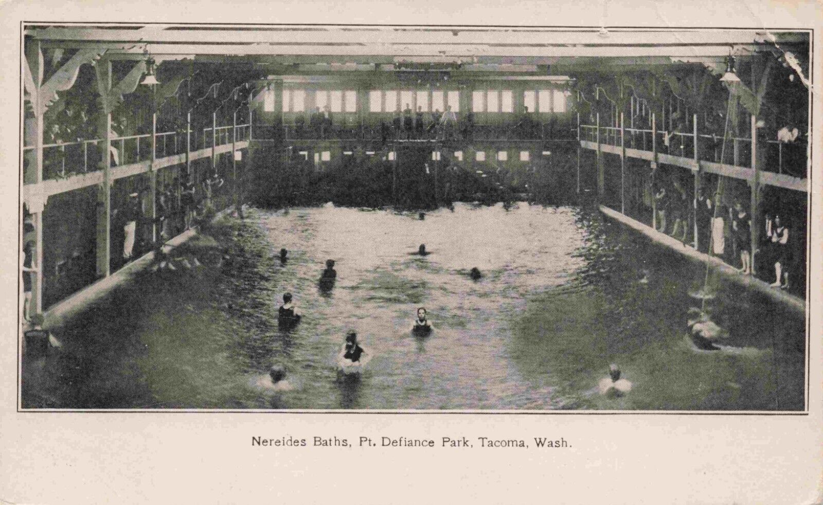 1906 Tacoma Washington Indoor Swimming Pool Nereide Bath Point Defiance Postcard