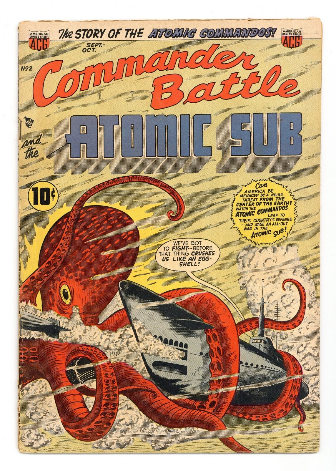 Commander Battle and the Atomic Sub #2 GD+ 2.5 1954