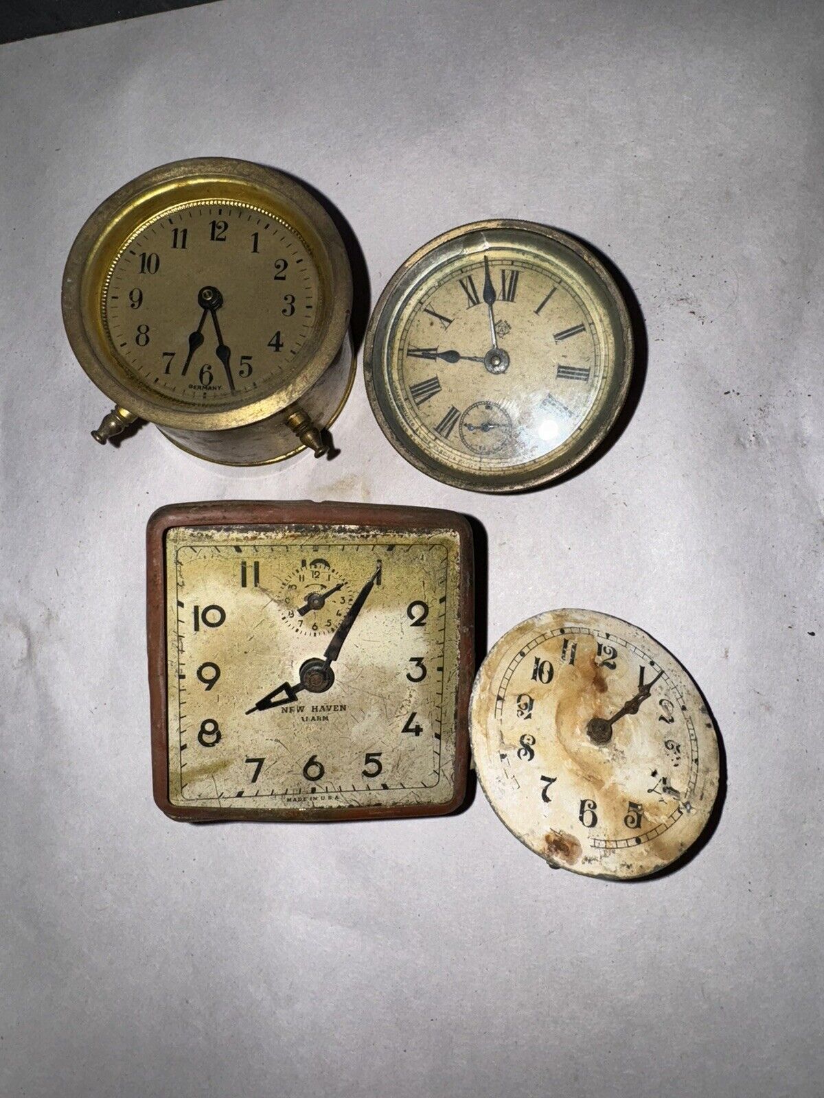 Lot Of Antique Desk And Alarm Clock Parts Including Ansonia