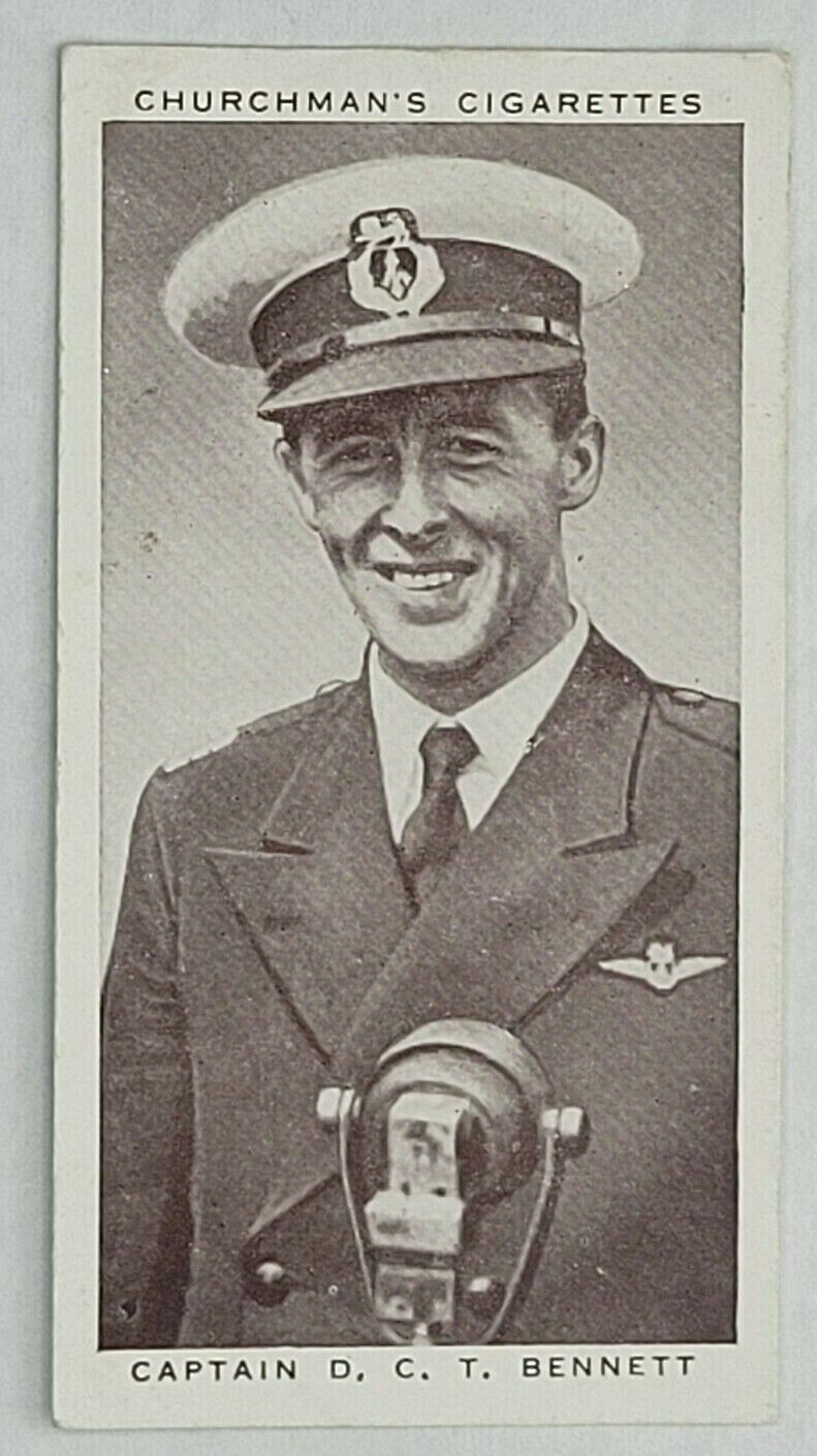 1939 Kings of Speed Card Churchman’s Cigarettes #9 Captain D. C. T. Bennett (A)