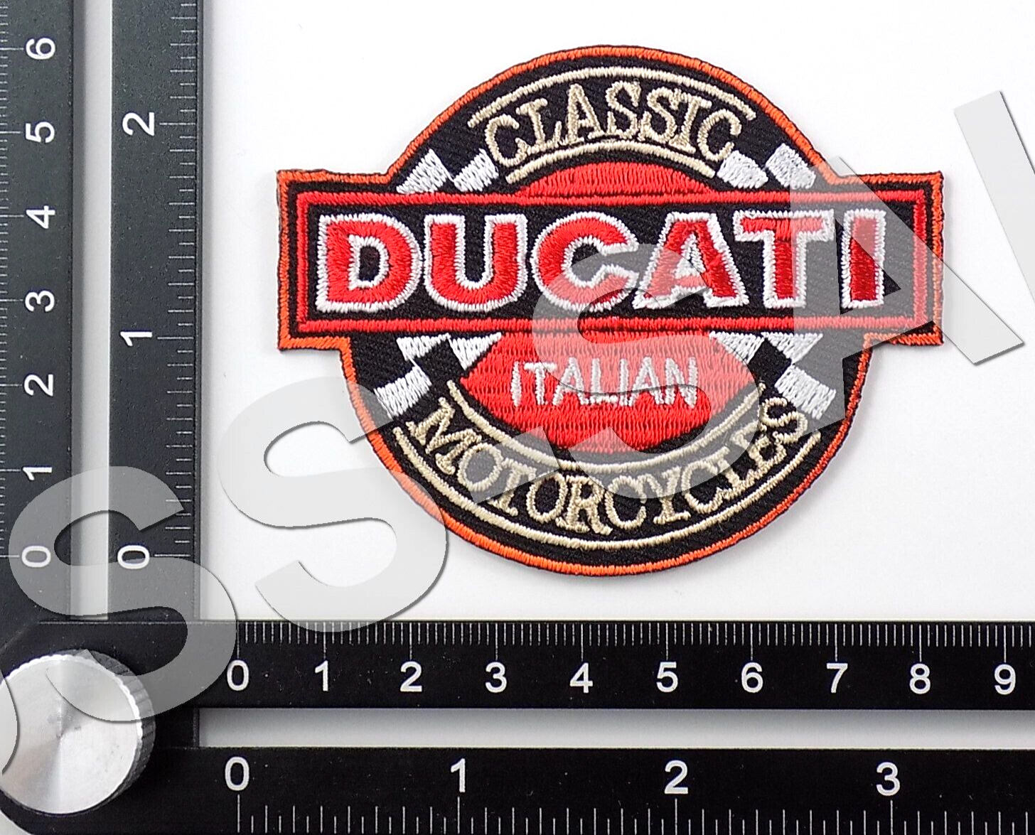 DUCATI EMBROIDERED PATCH IRON/SEW ON ~3-1/8'' x 2-1/2