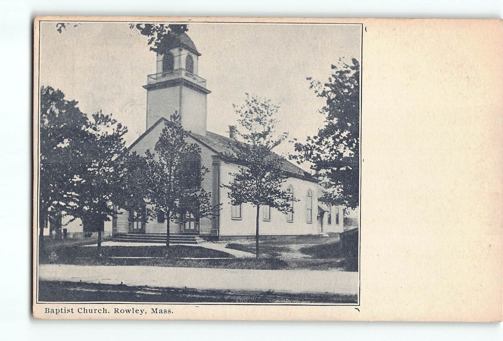 Old Vintage Postcard of Baptist Church Rowley MA