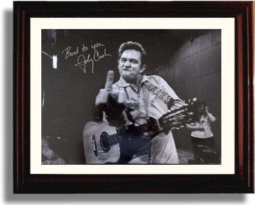 Unframed Johnny Cash - the Finger - Autograph Promo Print