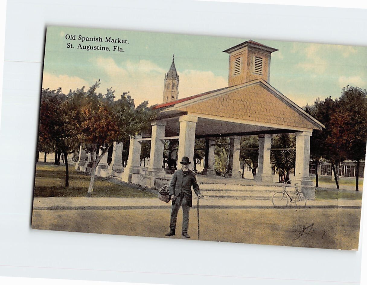 Postcard Old Spanish Market St. Augustine Florida USA