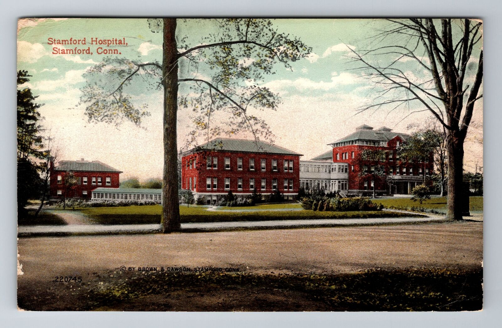 Stamford CT-Connecticut, Stamford Hospital, Antique Vintage Souvenir Postcard