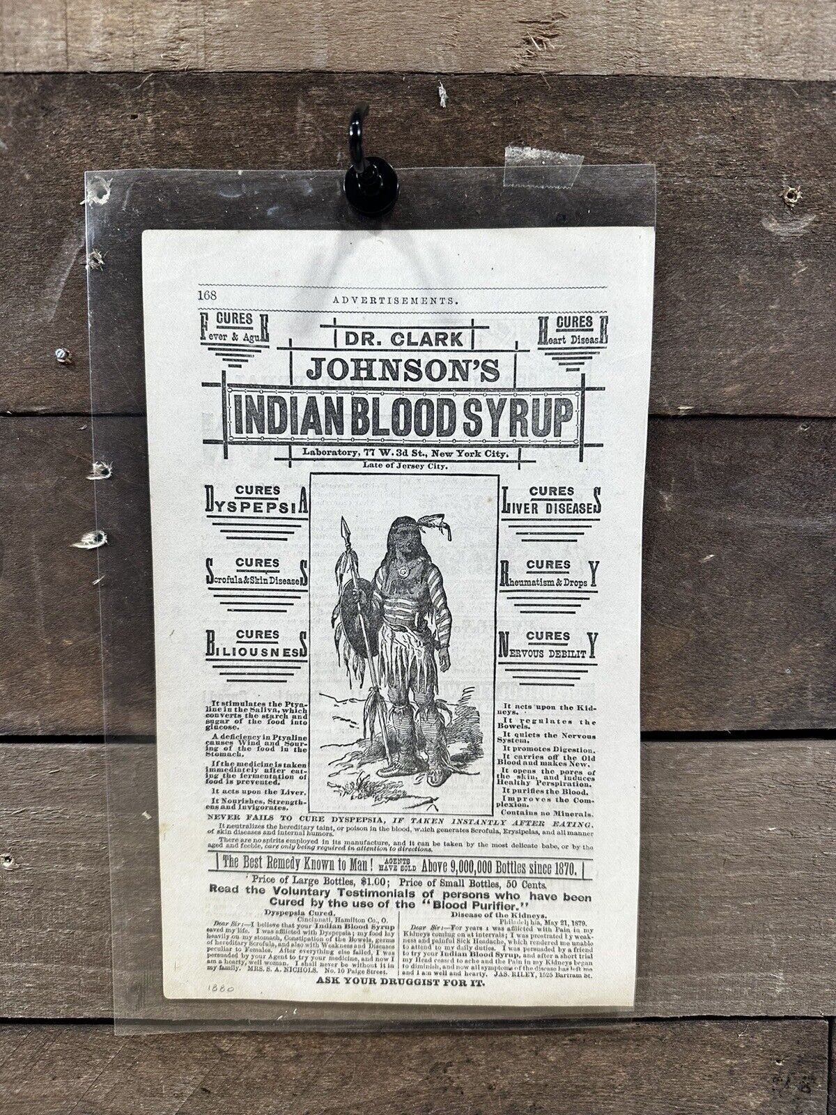 Antique Blood Syrup Medical Advertisement Peterson\'s Lady\'s Magazine 1880