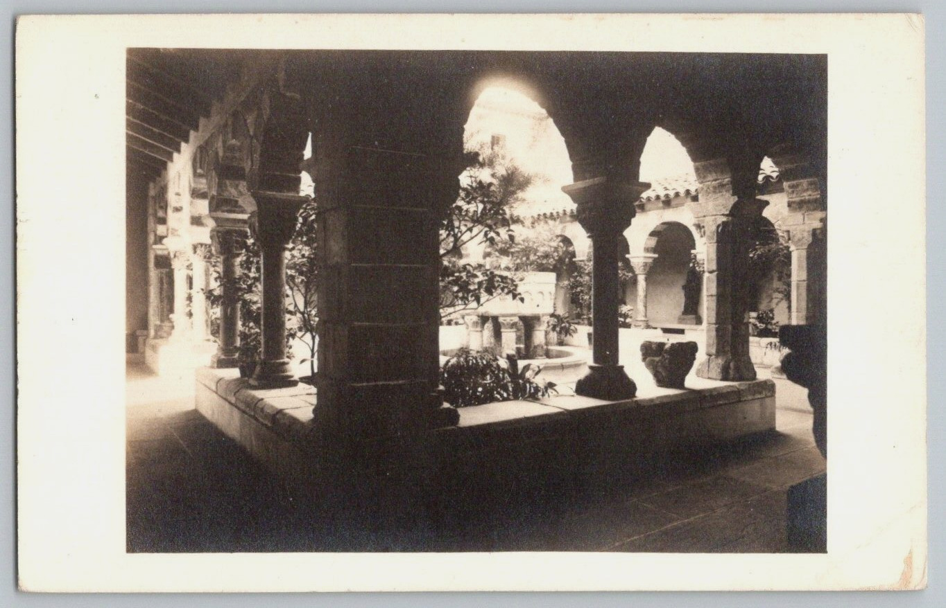 RPPC Postcard~ Philadelphia Museum Of Art~ Romanesque Cloister~ Pennsylvania~ PA