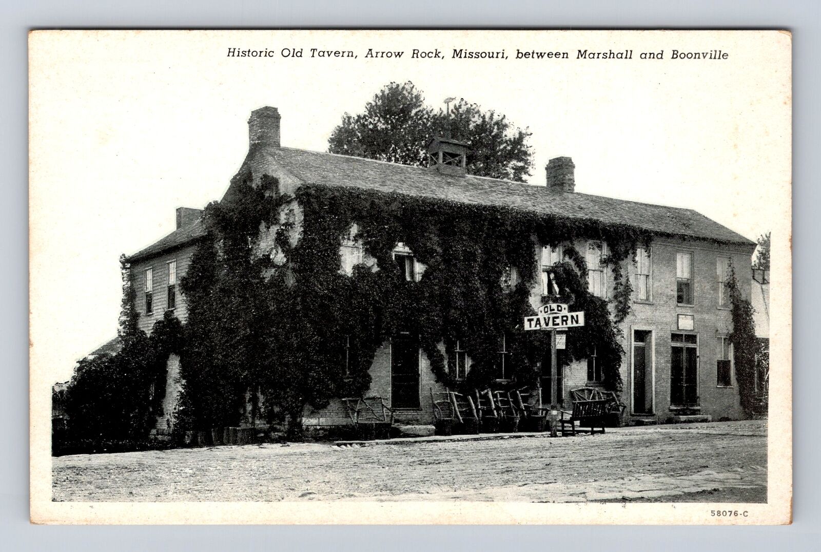 Arrow Rock MO-Missouri, Historic Old Tavern, Advertising, Vintage Postcard