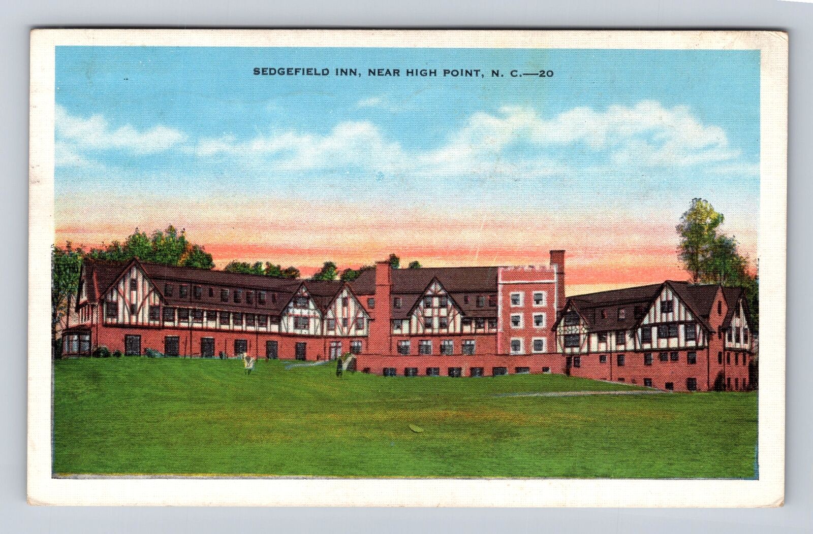 High Point NC-North Carolina Sedgefield Inn, Advertising, Vintage c1945 Postcard