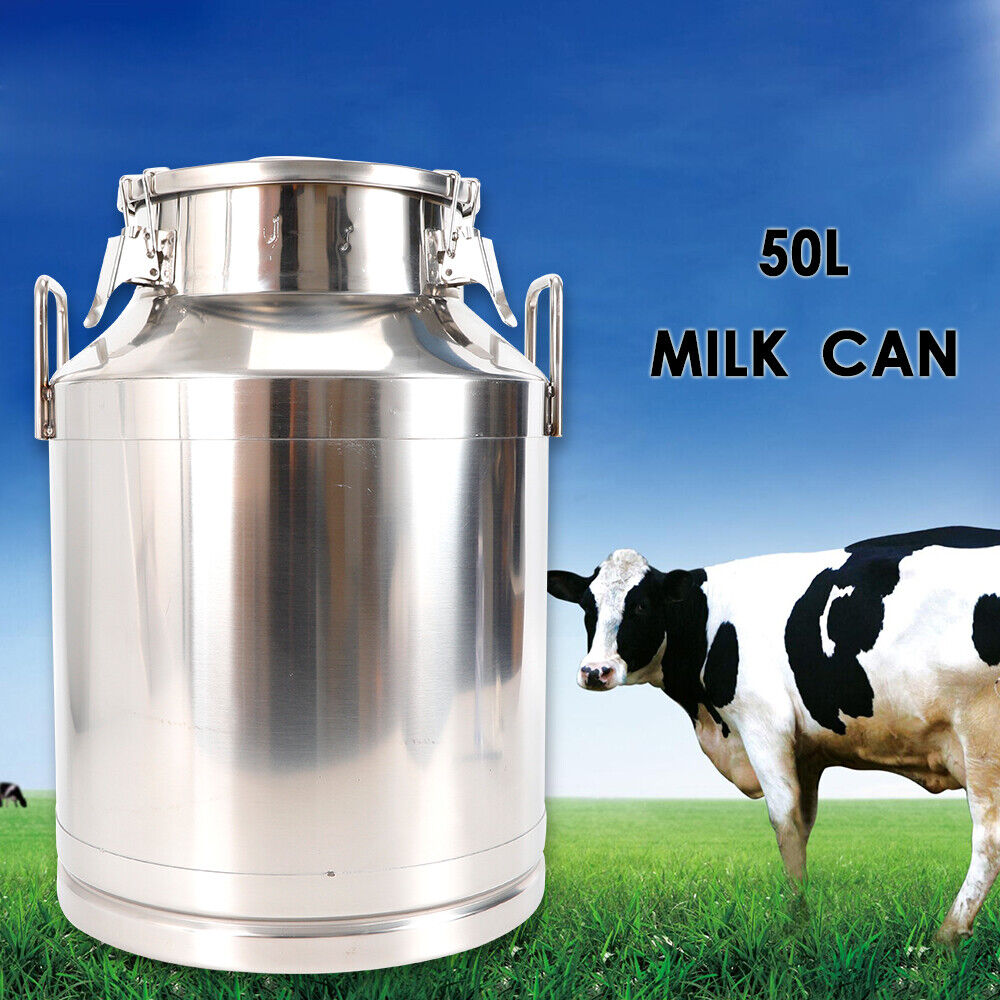 50L 13.25Gallon Stainless Steel Milk Can Heavy Gauge 380mm/15\'\' Tote Jug HOT NEW