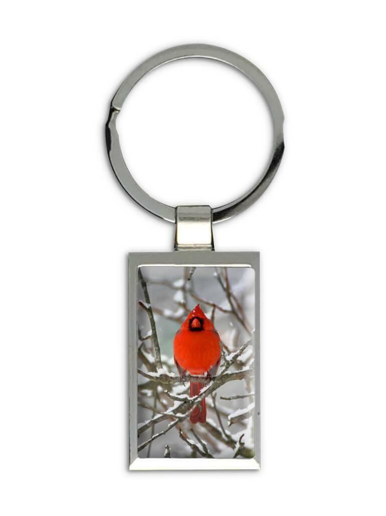 Gift Keychain : Cardinal Bird Snow Winter In Memory of Lost Loved One