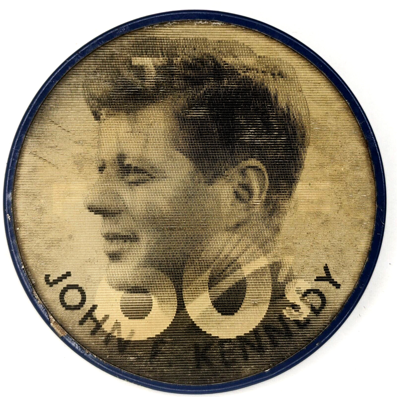 c1960s John F. Kennedy Man For the 60s Pinback Button Pin Lenticular Hologram 6J