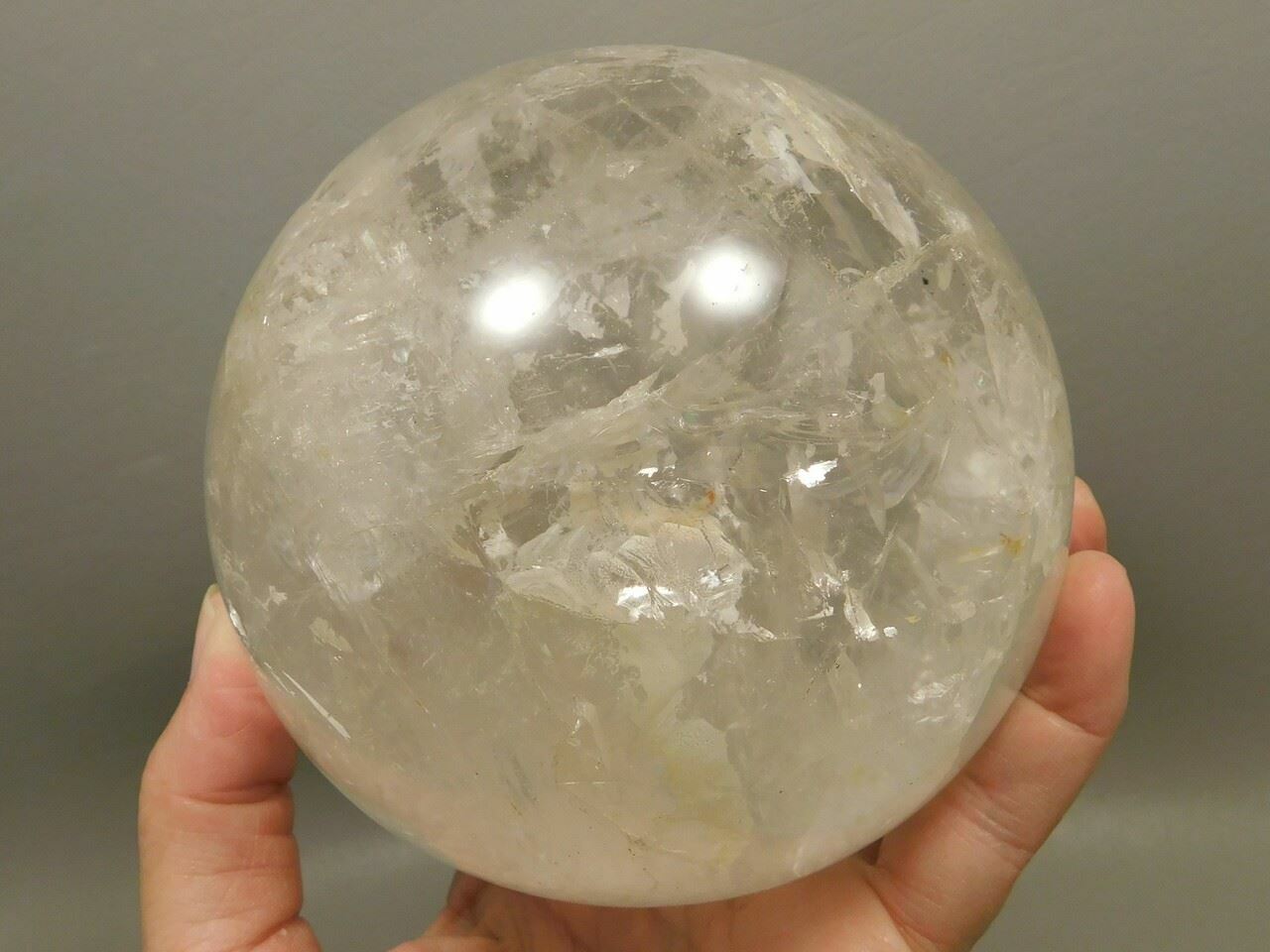 Quartz Crystal Ball Natural Large 4.2 inch Polished Stone Sphere #O1