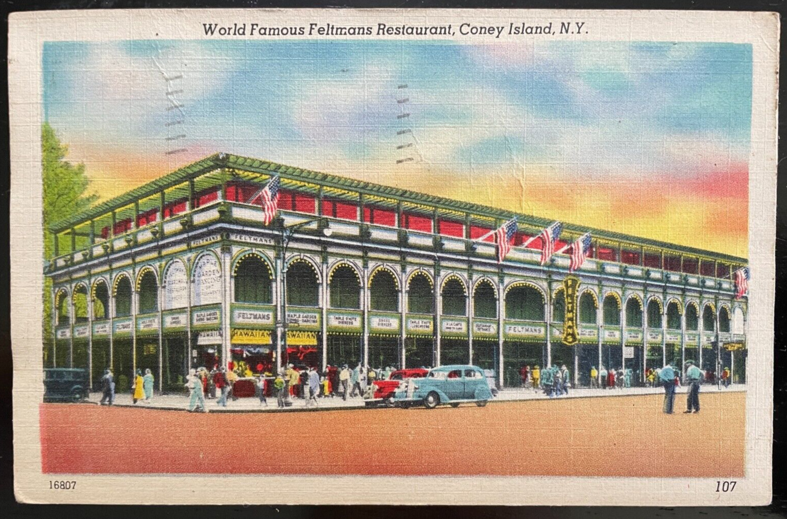 Vintage Postcard 1954 Famous Feltman\'s Restaurant, Coney Island, New York (NY)