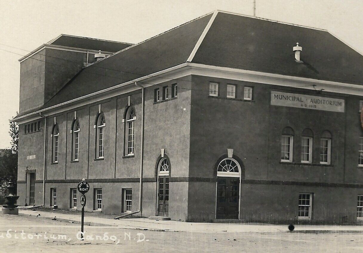 1920 cando ND auditorium rppc real photo post card, North Dakota -only 1 on ebay