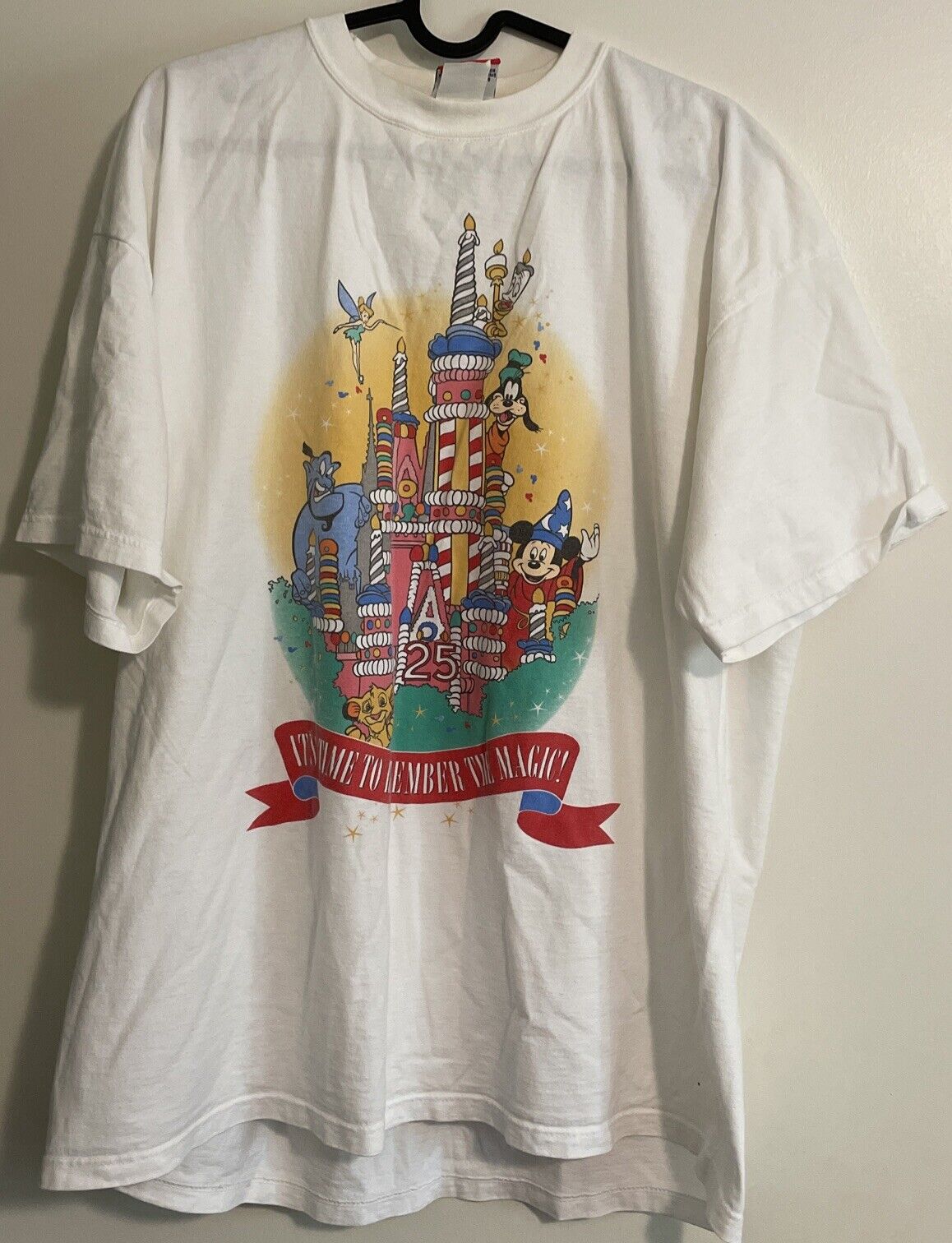 VTG Walt Disney World 25th Anniversary Birthday Cake Castle T Shirt XL Read Desc