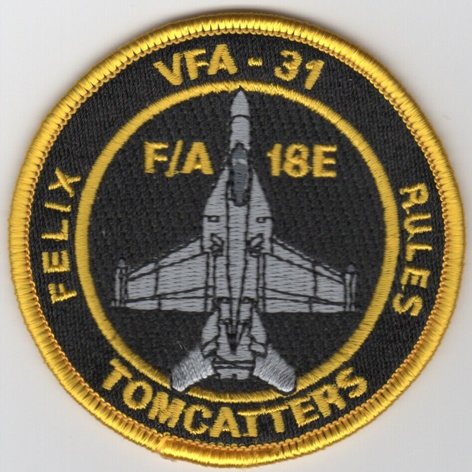 USN NAVY VFA-31 TOMCATTERS A/C BULLET FELIX RULES BLACK EMBROIDERED PATCH