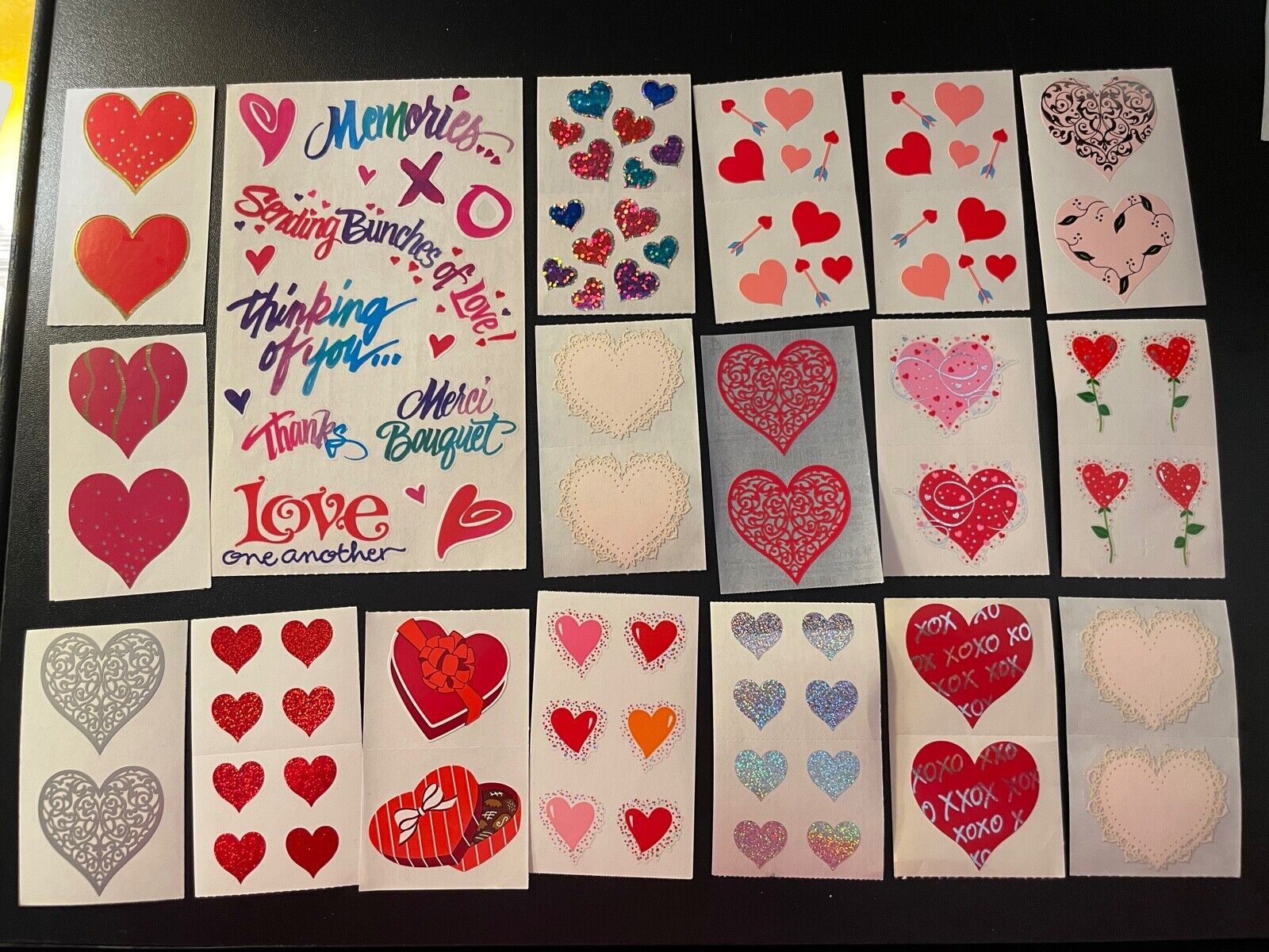 LOT Mrs. Grossman\'s Vintage Valentine\'s Love Posh Brocade Hearts Stickers