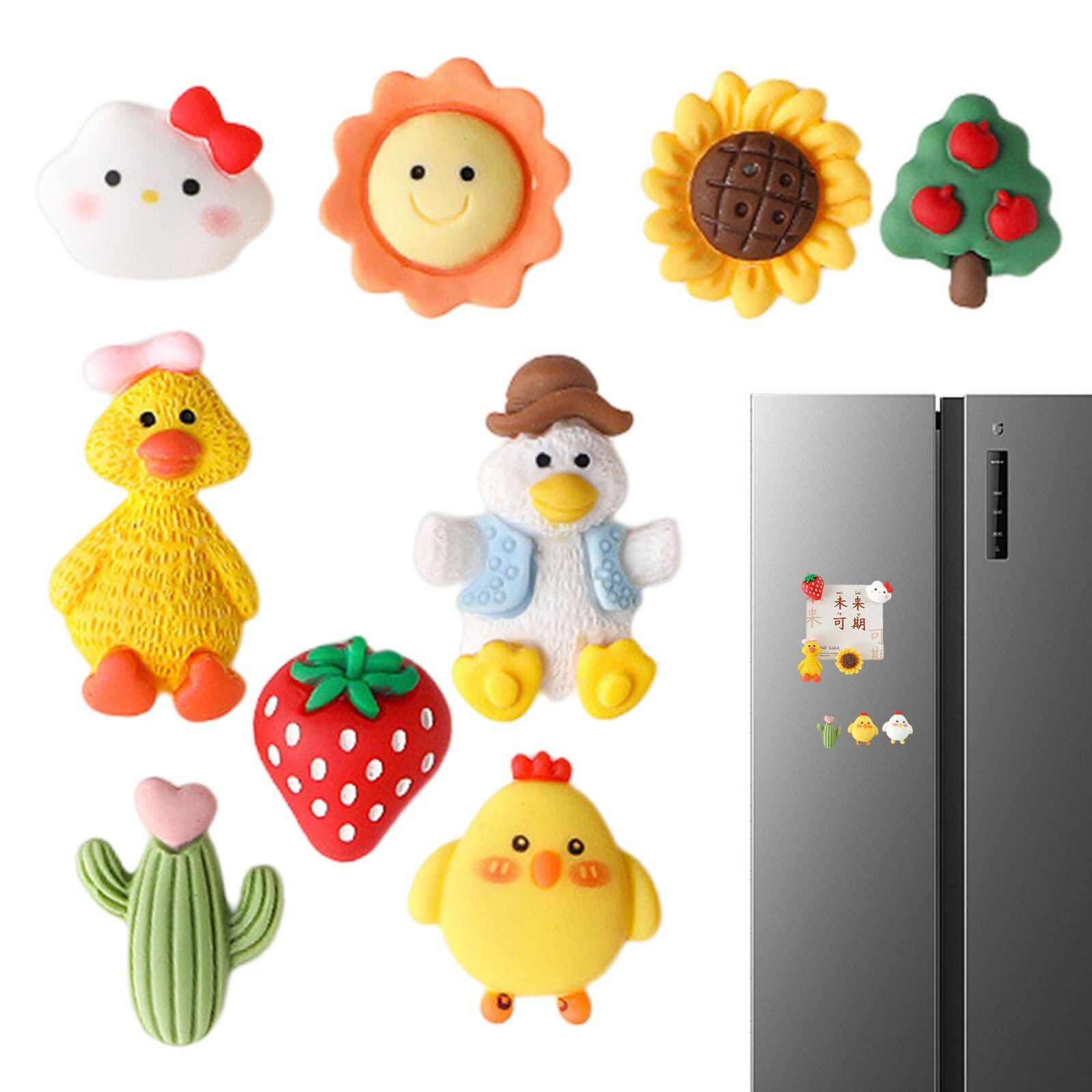 18Pcs Small 3D Cute Resin Cartoon Fridge Magnets Refrigerator For Kids & Adults