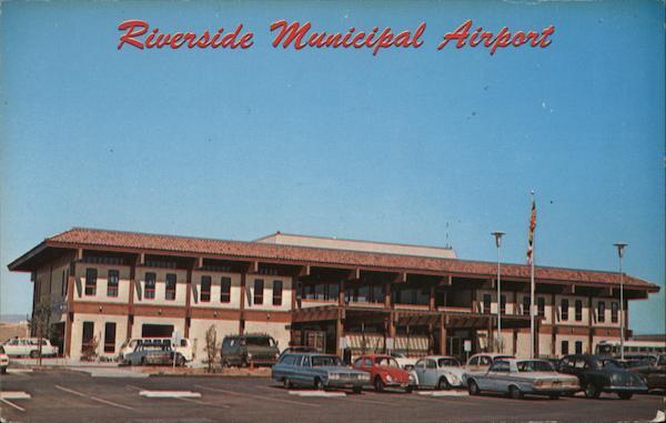 Riverside Municipal Airport,CA California David Rubinoff Chrome Postcard Vintage