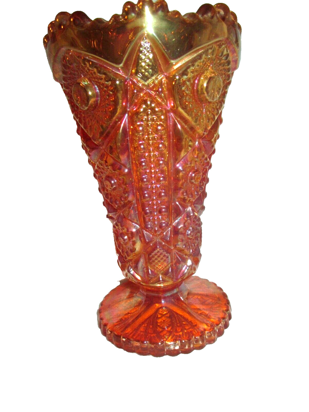 Imperial iridescent amber carnival glass 6 1/4\