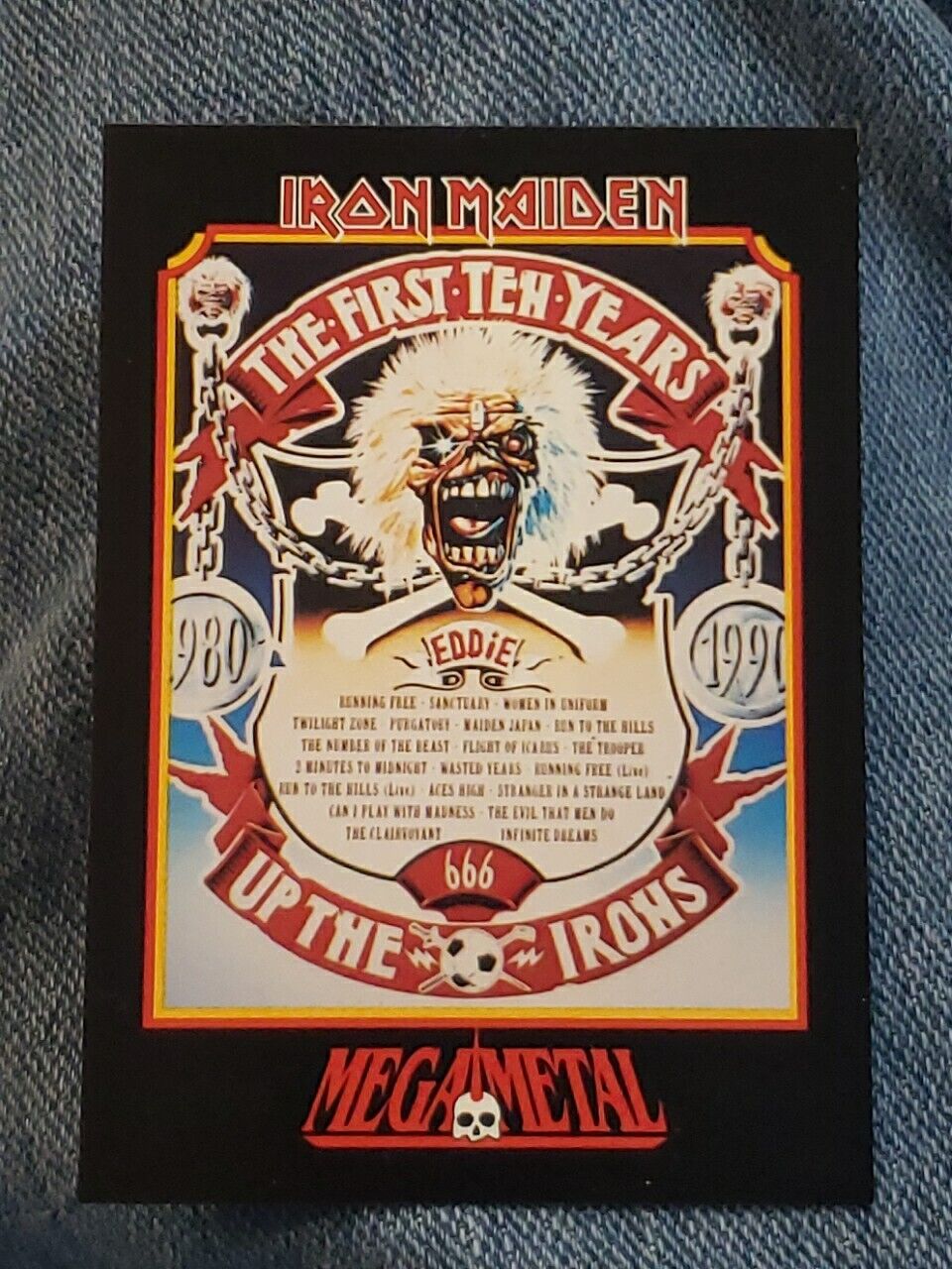 1991 Impel Mega Metal- Iron Maiden- First Ten Years Card #37 Album Cover Card 