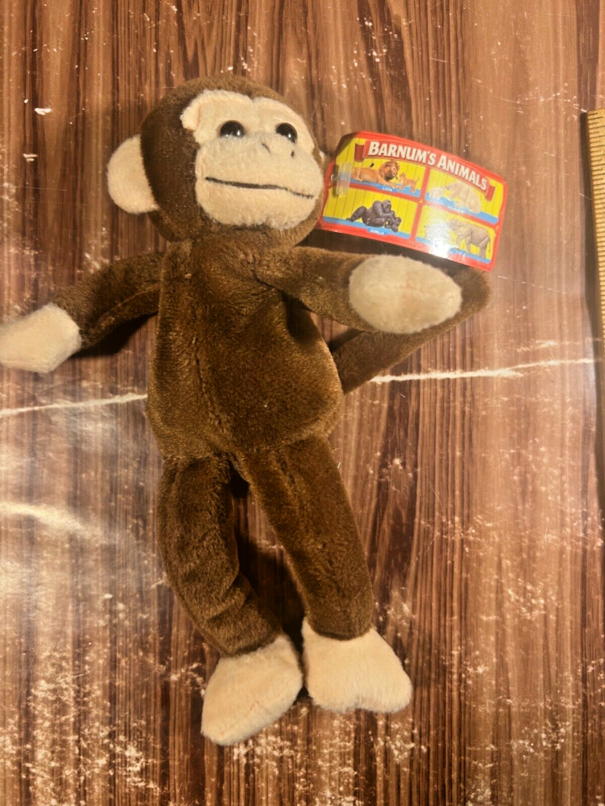 Barnum\'s Animals Nabisco 8” Monkey Plush Stuffed Animal Crackers Toy Ad Vintage