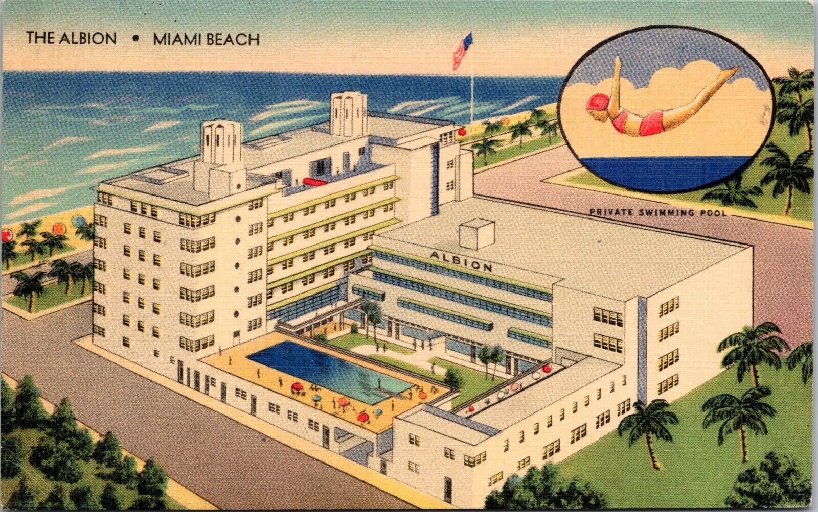 Postcard The Albion The Hotel Of Tomorrow  Miami Beach Florida [bh]