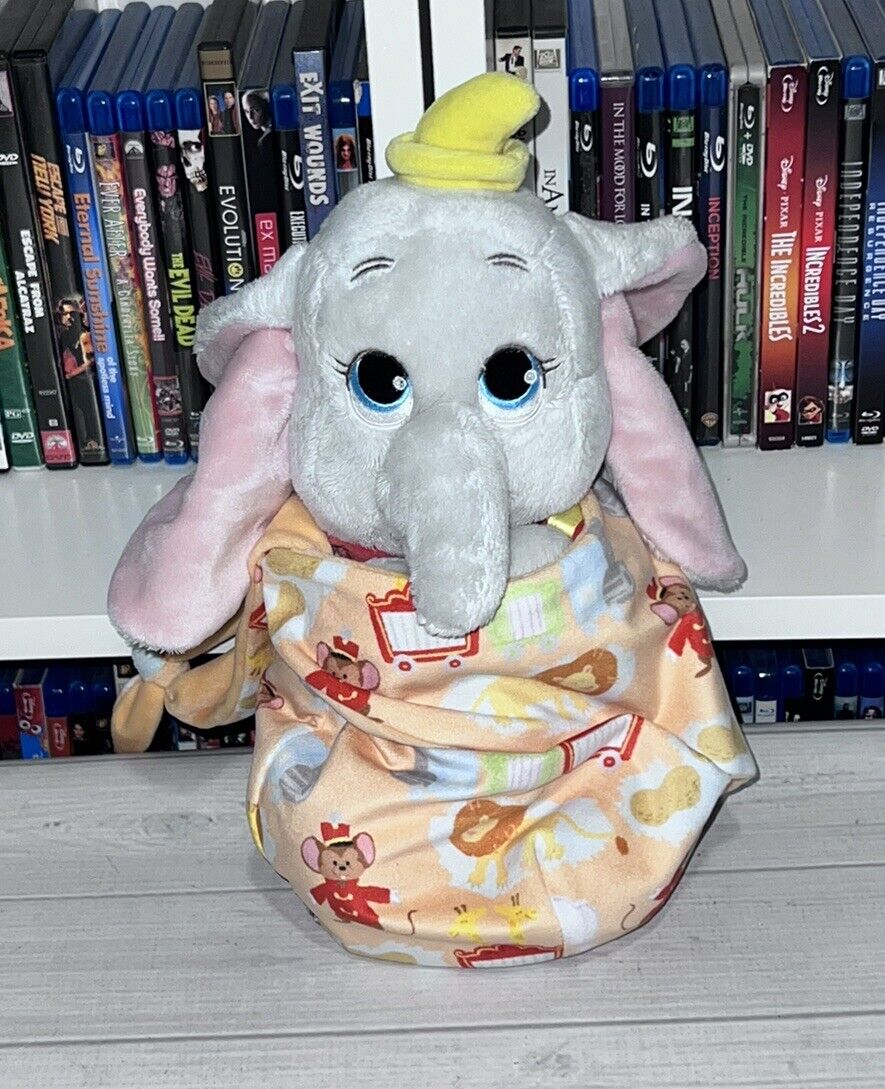 Disney Parks World Dumbo The Elephant Baby Plush Stuffed Animal & Blanket Toy A