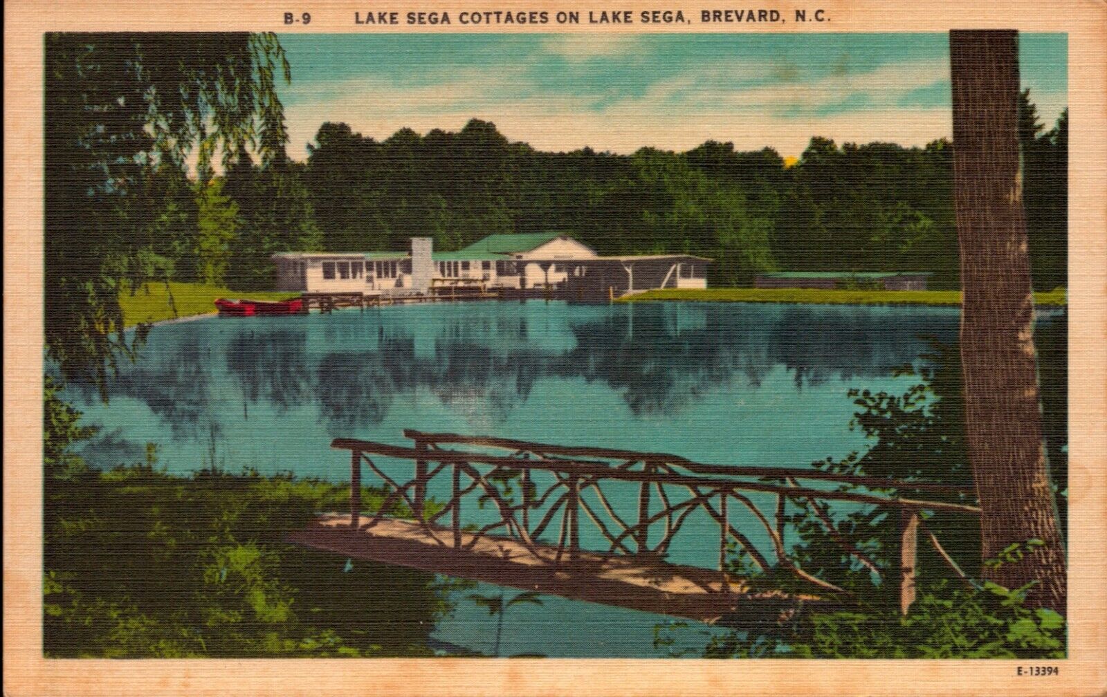 Vintage Postcard Lake Sega Cottages Brevard NC Mount Pisgah National Forest