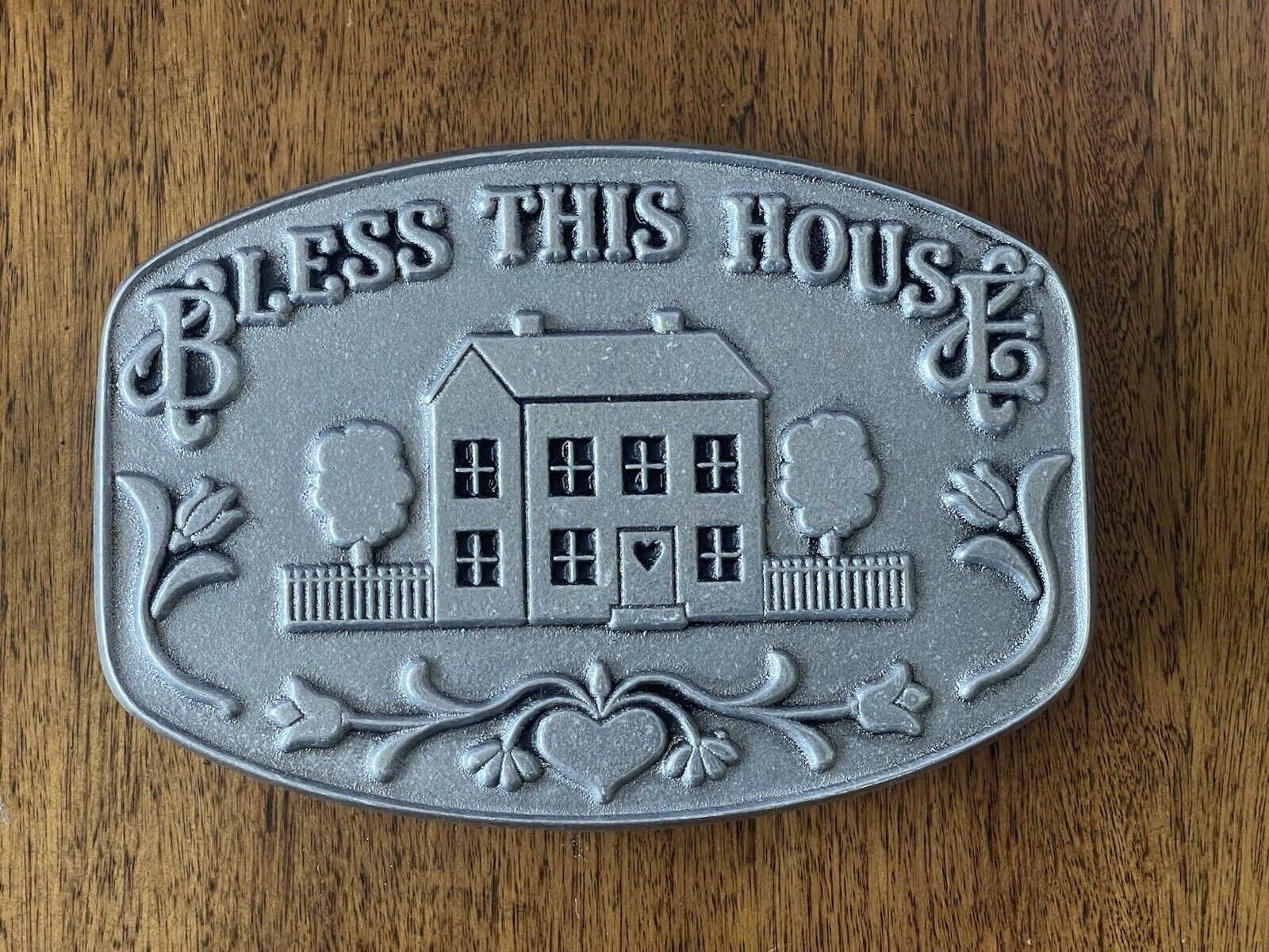 Wilton Country Ware Armetale Pewter Trivets “Bless This House” Handcrafted VTG